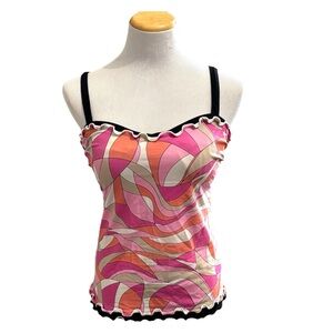 Profile by Gottex Pink Orange Tankini Swimsuit Top 34D